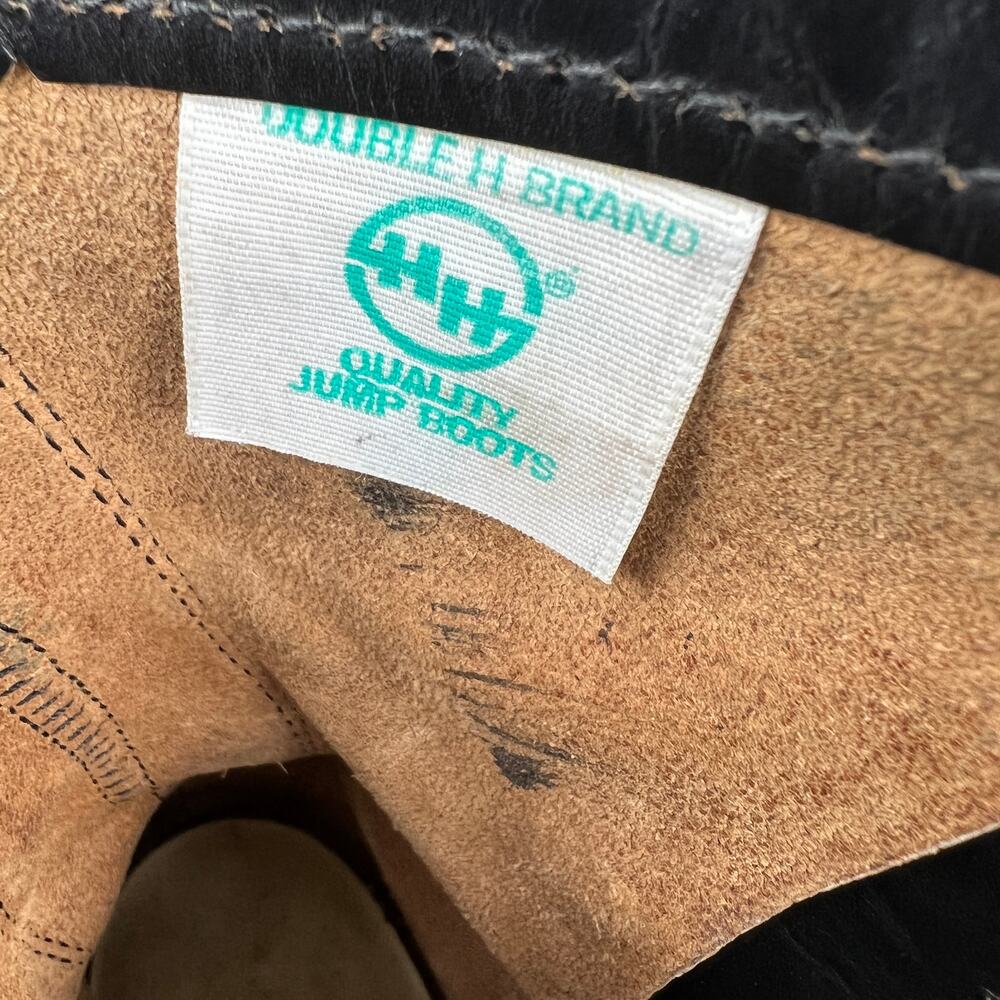 HH Brand Double H 975 Military Combat Jump Boots Cap Toe Upper Leather USA 9 1/2 - Picture 12 of 12